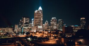 charlotte skyline at night