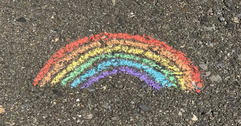 rainbow on gravel
